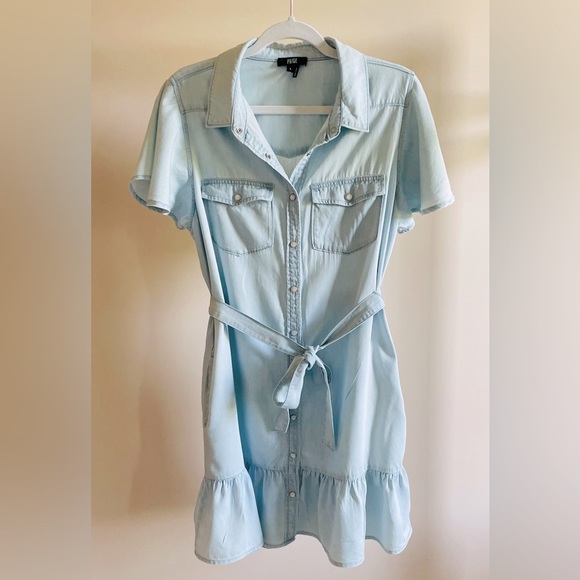 PAIGE Women's Callan Dress W/Western Pockets in Cadie - Size L - Picture 4 of 10